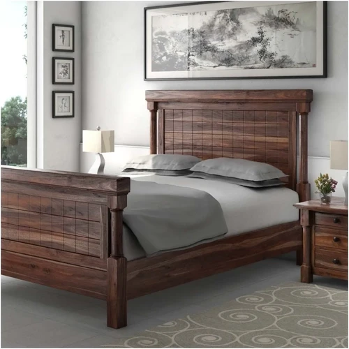Rustic Solid Wood Tall Headboard